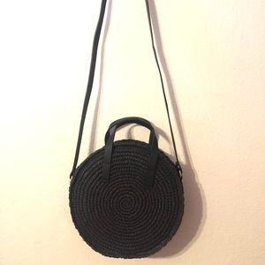 Black straw bag (brand new)